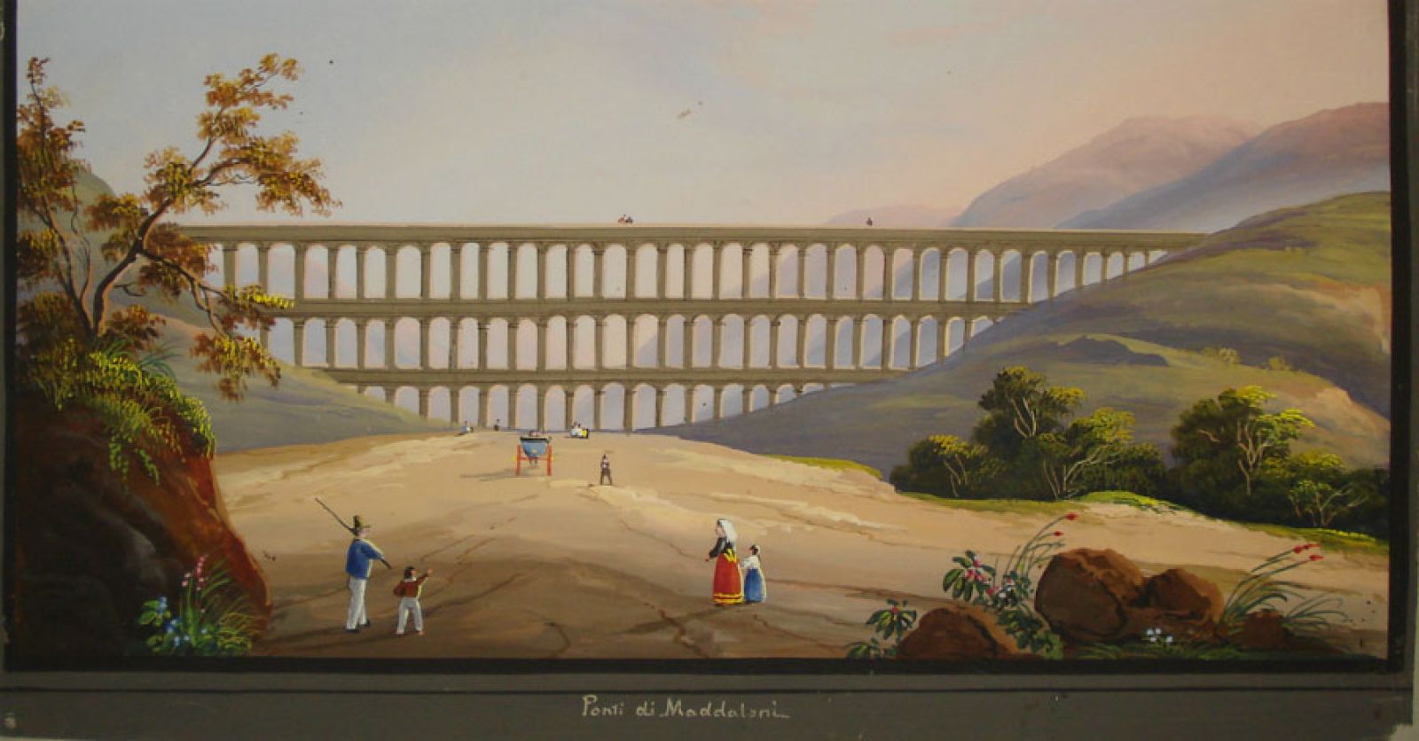 "Ponte di Maddaloni" - gouache (cm 25 x 40; 1860 circa)